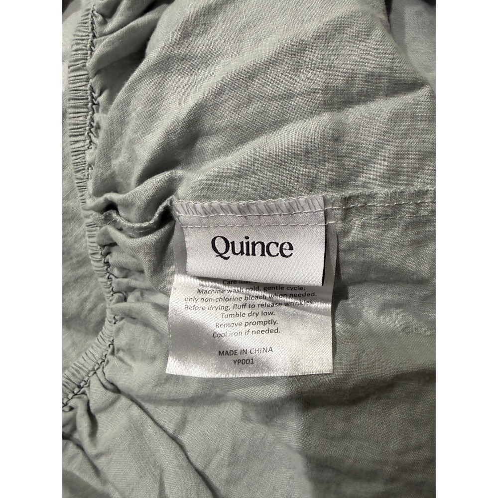 Quince Linen Duvet Cover Fitted & Flat Sheet Set Queen Bedding Gray - Picture 6 of 11